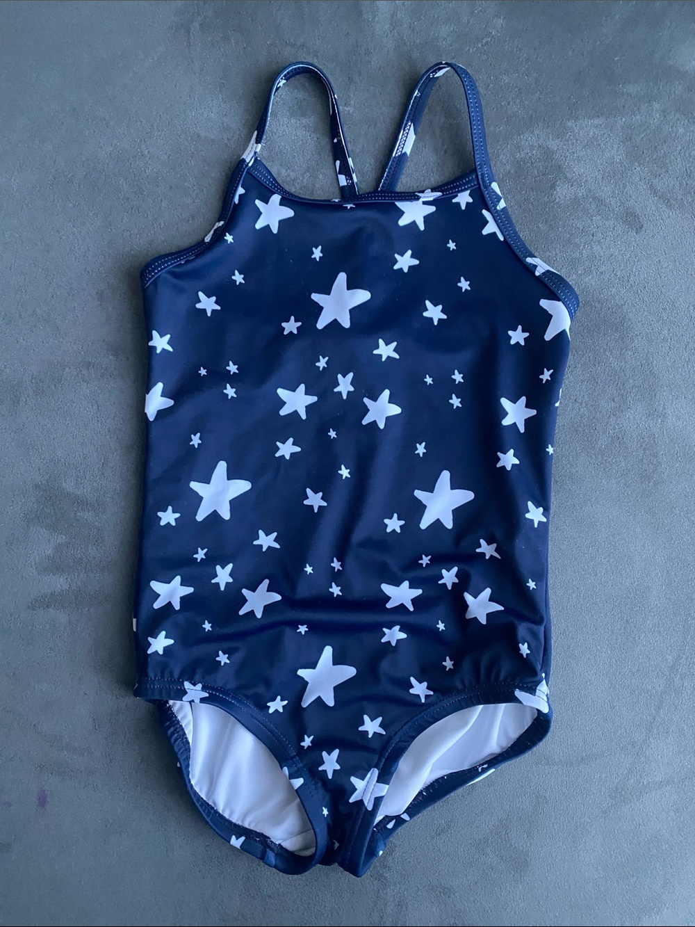 Girls' Navy Star One-Piece Swimsuit size 4 to the moon and back Hannah Anderson